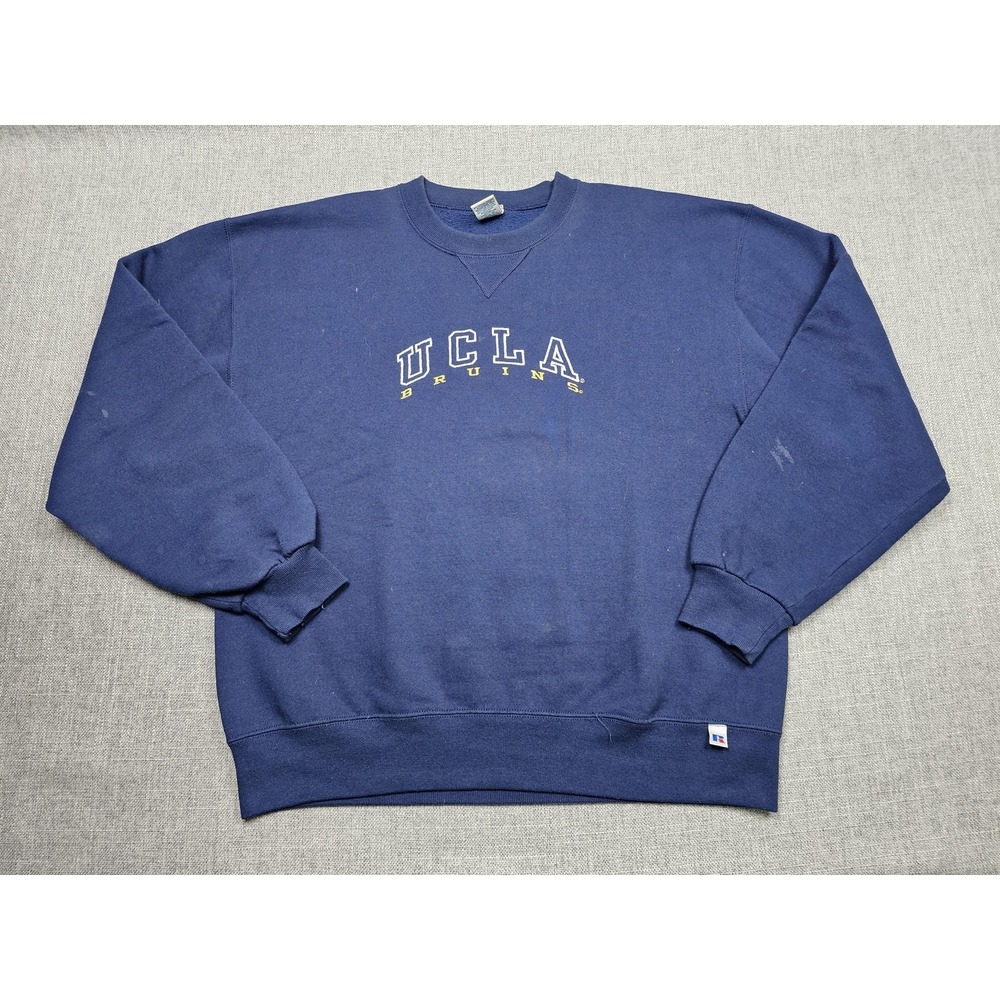 VINTAGE UCLA Bruins Sweatshirt Mens Large Blue NCAA Russell Athletic 90s